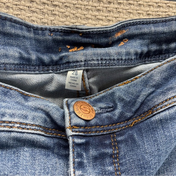 Seven7 Skinny Jeans Plus Size 28 Button Fly Raw Hem 46x27 Stretch Casual Logo - Picture 3 of 9